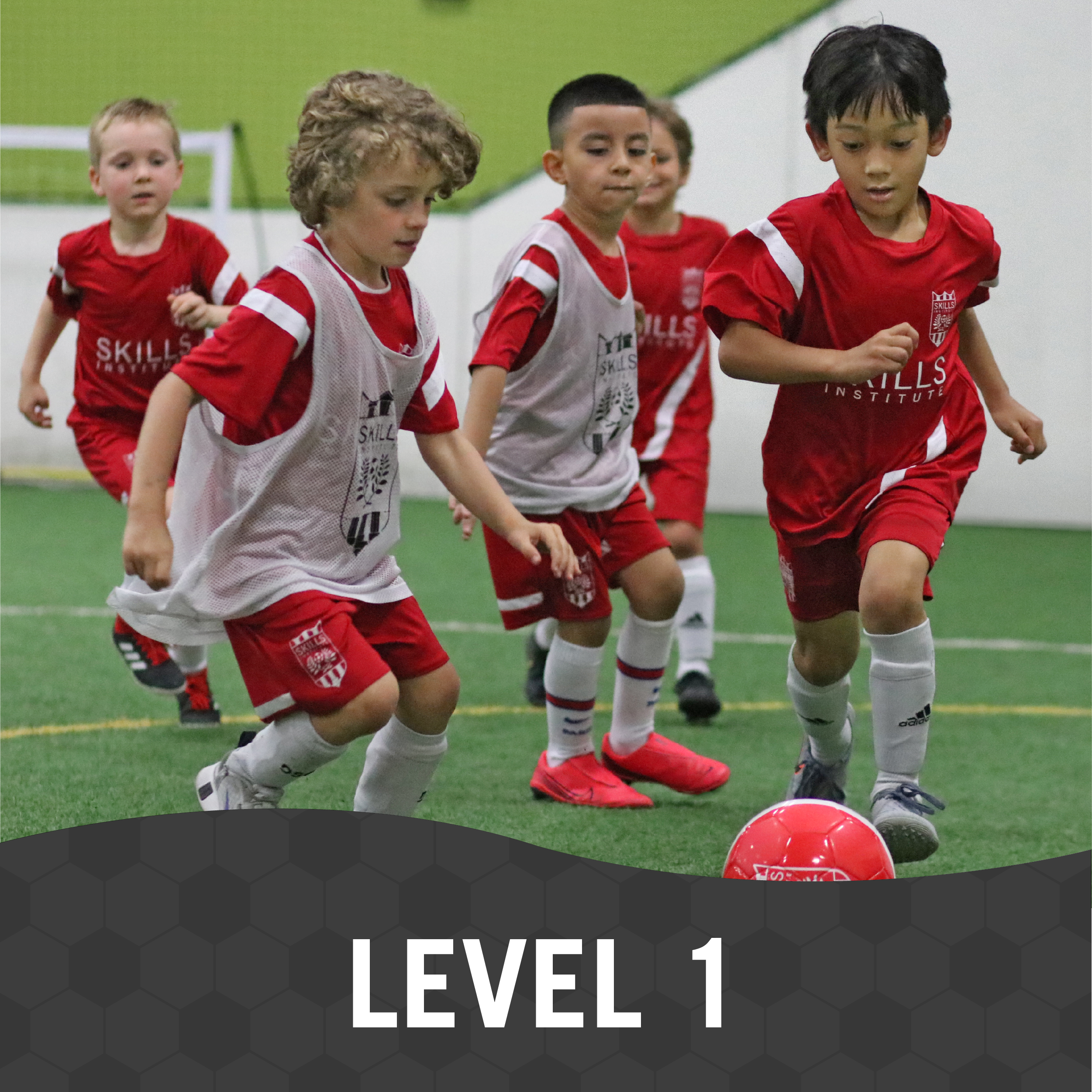 Focus on basic fundamentals of player development: dribbling, passing, shooting, trapping, and how to use them effectively in a game. Level 1 takes players through weekly sessions of fundamental skill building and competitive drills & games to develop self-confidence in practice and game situations. Player to coach ration is 8:1