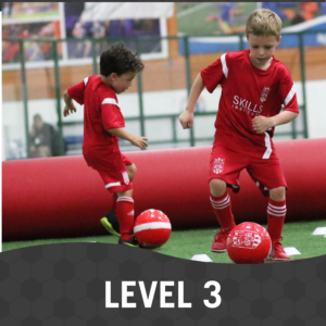 Focus is on continual development of individual technique, field awareness, and combination play. Level 2 will take players through a challenging 50-minute weekly session of driving competence of the fundamentals, possession mentality, and development of personal strengths and how to contribute those strengths to enhance team play. Player to coach ratio is 8:1